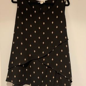 Ava & Viv black and gold layered tank top